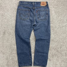 Levis 501 Jeans Mens 36x32 Blue Medium Wash Button Fly Straight Leg Denim Pants