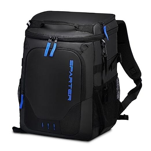 30-Can Insulated Leakproof Backpack Cooler with 2 Compartments in Black-image