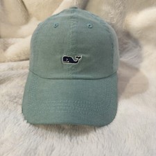 Vineyard Vines Hat Cap Baseball Strap Back Mens Teal Whale Logo Embroidered
