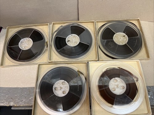( 5 )   VINTAGE 7” REEL TO REEL TAPES  ( USED )