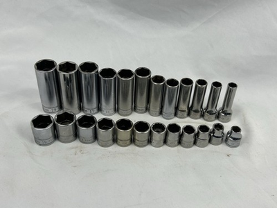 #ad Snap on Tools 3 8quot; Dr 6pt METRIC Shallow Deep Chrome Socket Set 224SFFSM 8m 19mm $339.99