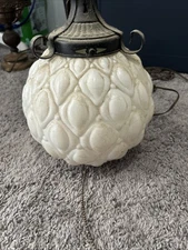 Vintage Hanging Light Swag Lamp Glass/Crystal Bee Hive with 8ft Chain