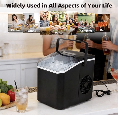 Portable Ice Maker Countertop, 8 Ice Cubes in 6 Mins, 14kg/24H, brand new UK