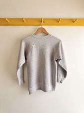 Vintage 60s heather grey single stitch hanes thick mint USA raglan sweatshirt S