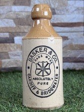 Basker & Co Stoneware Ginger Beer Bottle Bridgwater Cardiff, Somerset (two Tone)