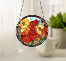 Personalized Birth Flower Stained Glass Suncatcher Custom Window Gift