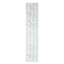 2'6"x11'10" Ivory Minimalist Swedish Design Hand Knotted Wool Runner Rug R10358