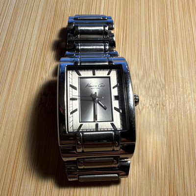 Kenneth Cole New York Quartz Analog Rectangle Silver Tone Metal Bracelet Watch