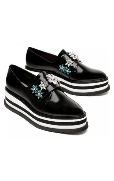 Women ZARA Loafers Black Patent Leather 38