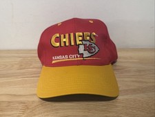 Vtg 90s Kansas City Chiefs Hat Eastport Snapback Red Yellow Made in USA Team NFL
