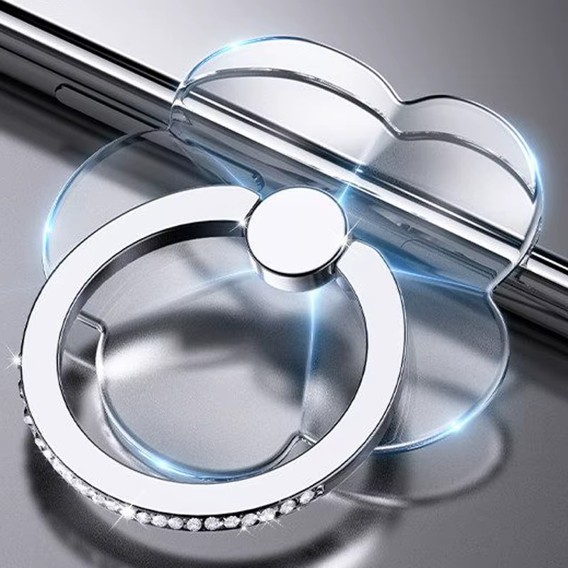 Transparent Cell Phone Ring Holder Stand 360°Degree Rotation Clear ...
