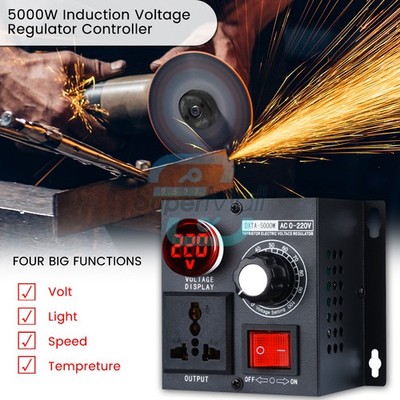 5000W Stepless Voltage Regulator Speed Controller Dimmer Single-phase Governor