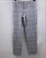 Banana Republic Womens Gray Sloan Plaid Cotton Blend Dress Pants Size 6L