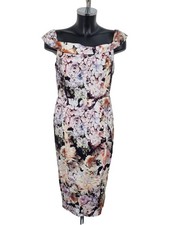 ASOS Tall Floral Print Dress Off Shoulder Pencil Style Size 16