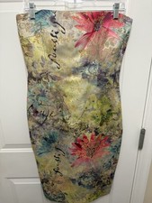 Women’s David Meister Strapless Brocade Bustier Dress Size 8 Y2K Japanese Floral