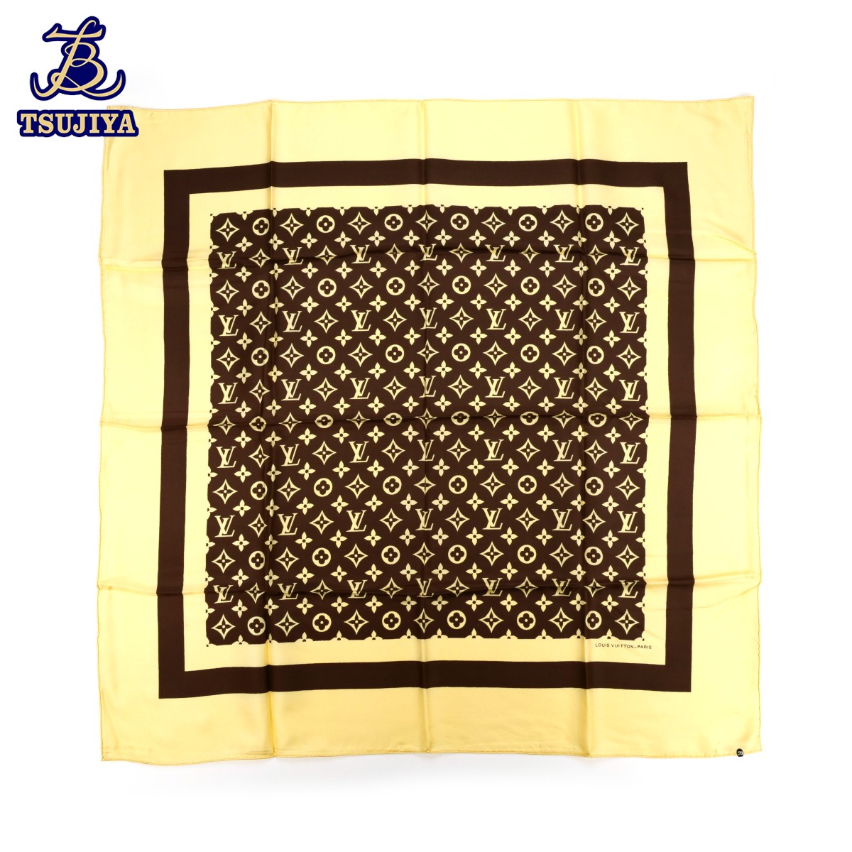 Louis Vuitton Monogram Yellow Silk Scarf Stole Almost Beautiful