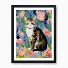 A Manx Cat Painting, Impressionist  Framed Wall Art Poster Canvas Print Picture