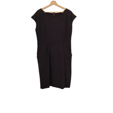 Quince Women Ultra-Stretch Ponte Cap Sleeve Mini Dress Black XL