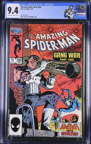 AMAZING SPIDER-MAN #285 (1987 Marvel) CGC 9.4 Gang War: Part Two PUNISHER COPPER