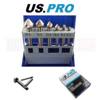 US PRO Tools 6-teiliges konisches Senker-HSS-Bohrer-Set 6,3 mm bis 20,5 mm 2638
