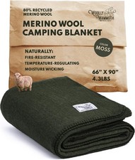 Woolly Mammoth Woolen Company Camping Essentials Merino Wool Blanket - 66in x 9