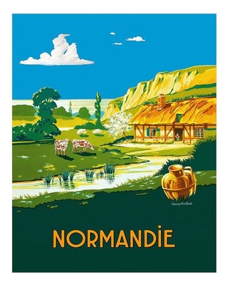 Vintage Normandie Landschaft Wandkunst L�ndliche Wandkunst