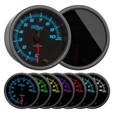 Slightly Used GlowShift 85mm Tinted 7 Color 10k RPM In Dash Tachometer Gauge