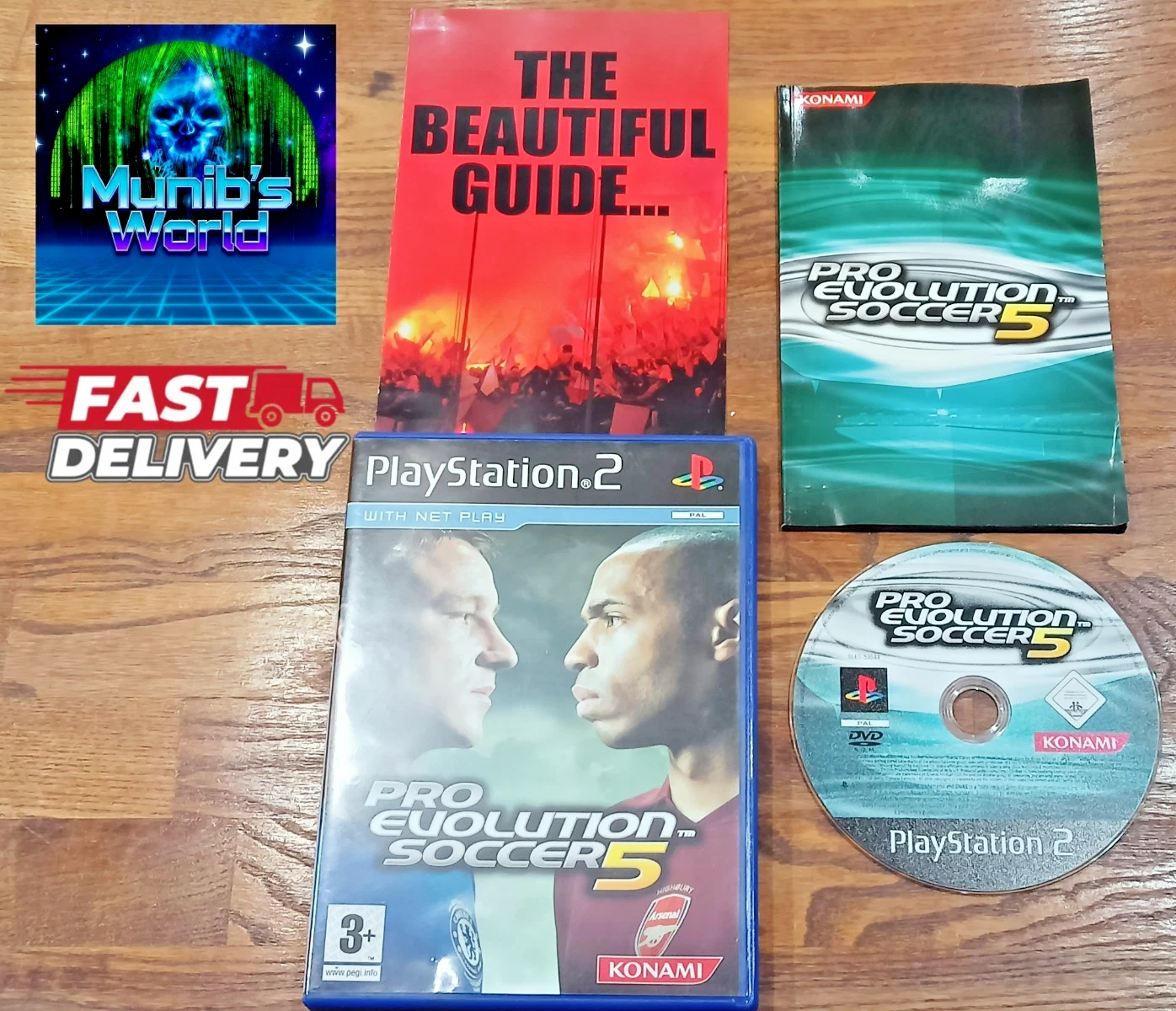 Pro Evolution Soccer 5 PS2 front cover - actual item