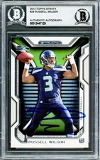 Russell Wilson Signed 2012 Topps Strata Rookie Card #29 Seattle Seahawks Beckett. rookie card picture