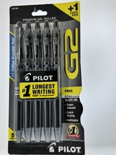 PILOT BLACK FINE 0.7MM GEL ROLLER INK PENS / FRIXION 5 PACK USA SHIPPING 21700