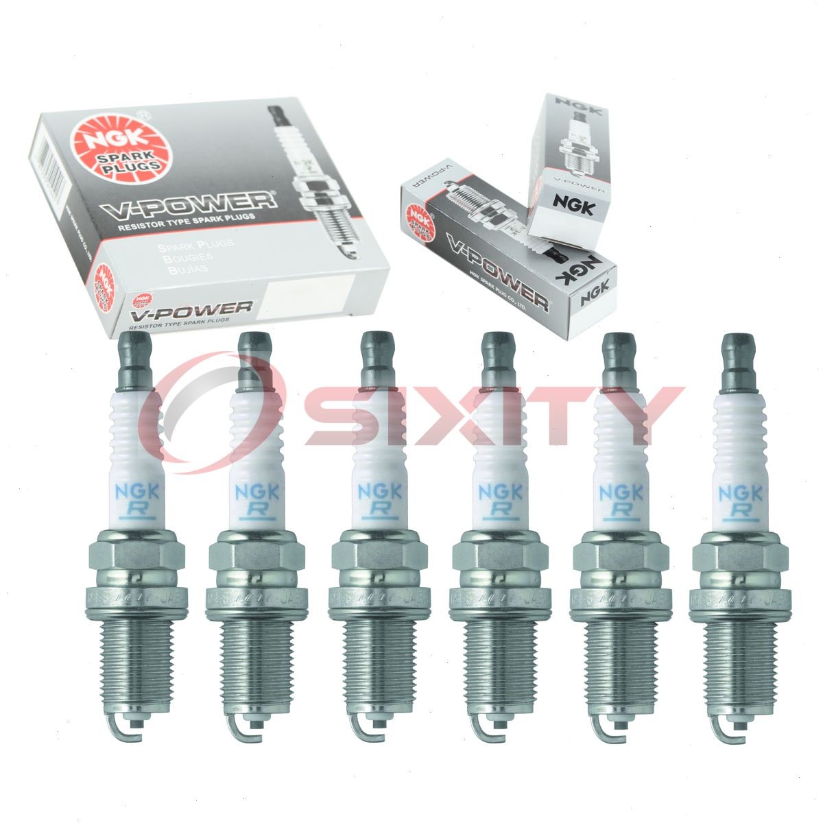 6 pcs NGK V-Power Spark Plugs for 1999-2005 Volvo S80 2.8L 2.9L  2.8L 2.9L eq