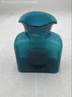 Blenko Glass Company Teal Hand-Blown Glass Double Spout Water Pitcher