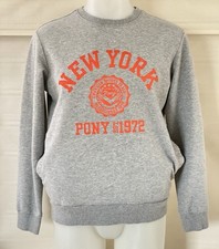 Vintage Pony New York Sweatshirt Gray And Orange Sz 95cm Small