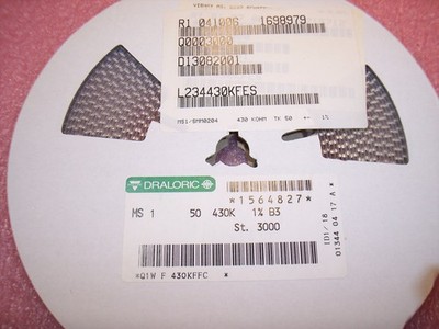 QTY(3000) 430K Ohm .4W 1% MS1 MINI-MELF THIN FILM RESISTORS SMM0204-50-430K-1%