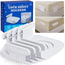 Piahmoiy Bed Sheet Holders for Corners: 4Pcs Fitted Holder with White 