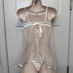 Victoria's Secret Sexy Little Things Babydoll Top 34B Ivory Lace Lingerie Bridal