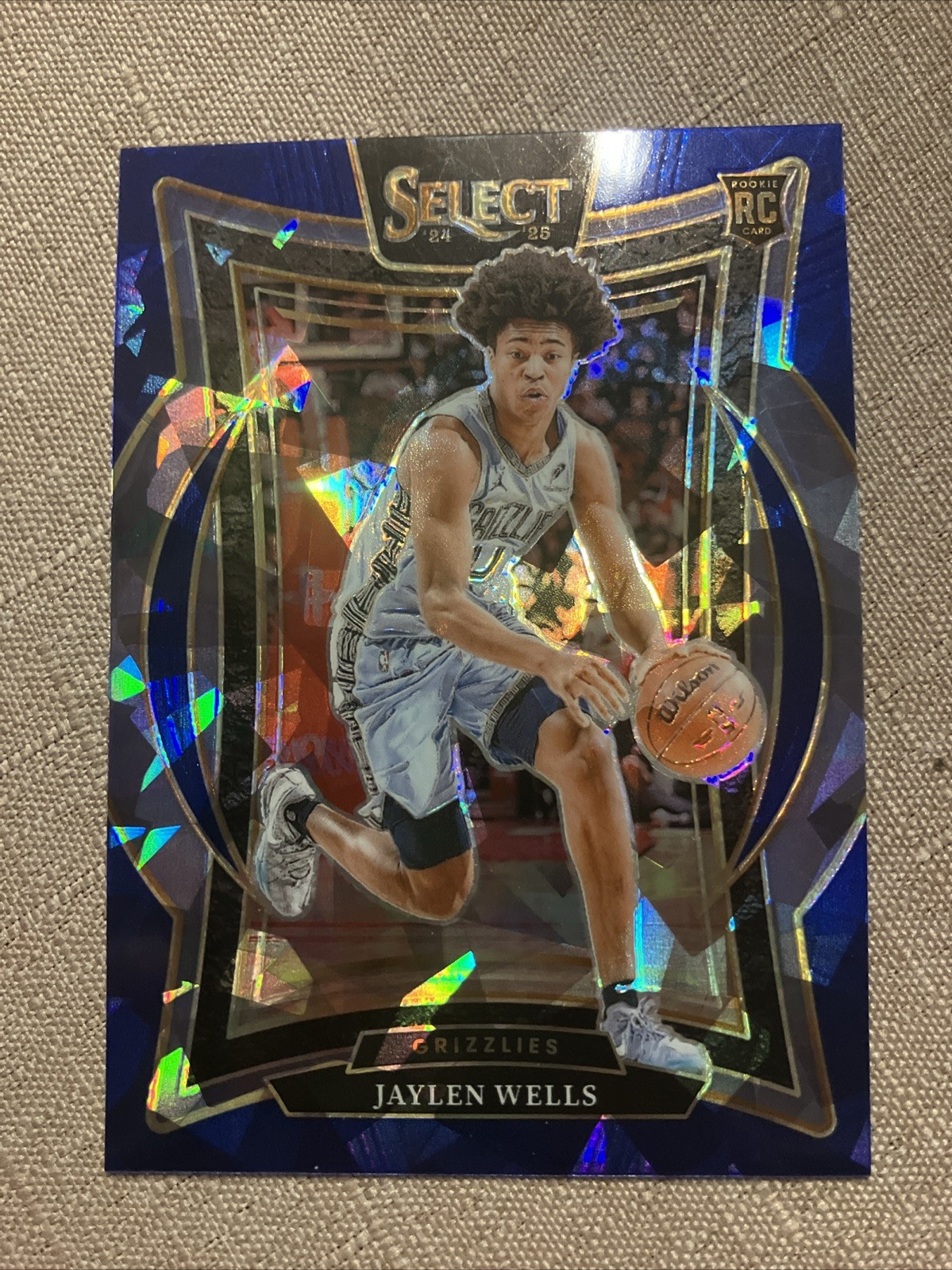 2024-25 Panini Select - Concourse Jaylen Wells #79 Blue Cracked Ice Prizm (RC)