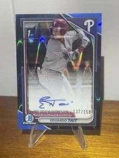 2024 Bowman Chrome Eduardo Tait 1st Bowman Auto Blue RayWave /150