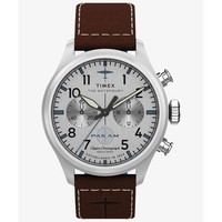 Timex X Pan Am Waterbury Chronograph Braun Silber TW2Y38700