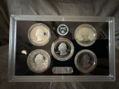 2014-S US Mint America The Beautiful Quarter 5 Coin Silver Proof Set Box/COA