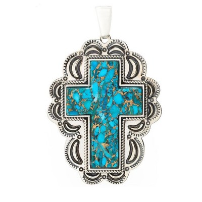 Southwest Elements Sterling Silver Choice of Mohave Turquoise Cross Enhancer Pen