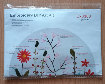 Embroidery DIY Art Kit - Stickerei-DIY-Kunstset, Durchmesser ca. 20 cm, neu