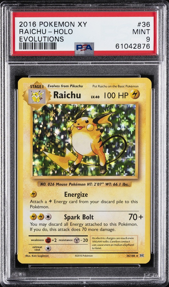 2016 POKEMON XY EVOLUTIONS #36 RAICHU-HOLO PSA 9 | eBay