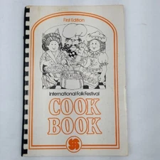 VTG 1979 Spiral Cookbook International Folk Festival Cookbook Cincinnati, Ohio