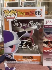 DBZ Frieza Hoverchair 619 Signed Linda Young. JSA. Ship In Hard Stack.