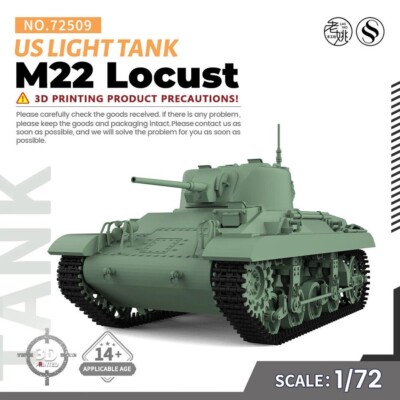 MRY-SFW SS72509 1/72 25mm Military Model Kit US M22 Locust Light Tank