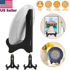 2Pcs Wooden Display Stand Plate Easels Picture Frame Folding Holder for 4in Dish