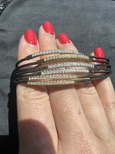 Beautiful Swarovski Adjustable Women’s Bracelet Silver Gold Rose Gold No Box - Picture 4 of 6