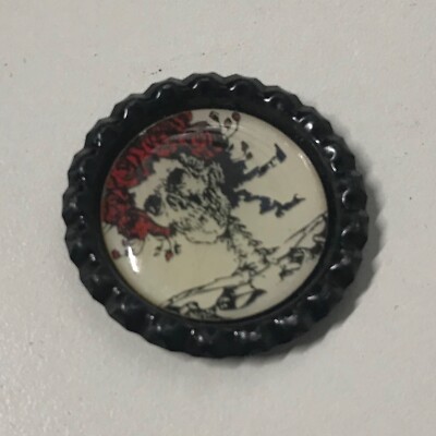Bottle Cap Magnets Grateful Dead Bertha Crown Roses White Background