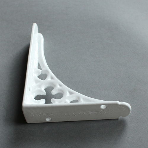 Pair WHITE 5x4" SMALL ANTIQUE VINTAGE GOTHIC CAST IRON SHELF BRACKETS (BR03wx2) - Picture 2 of 4